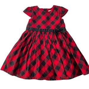 Carter's Girls Red Buffalo Check Dress Size 18M